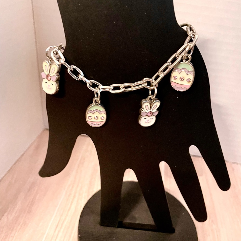 Easter Bunny & Egg Charm Bracelet - Russ Berrie - Picture 1 of 10